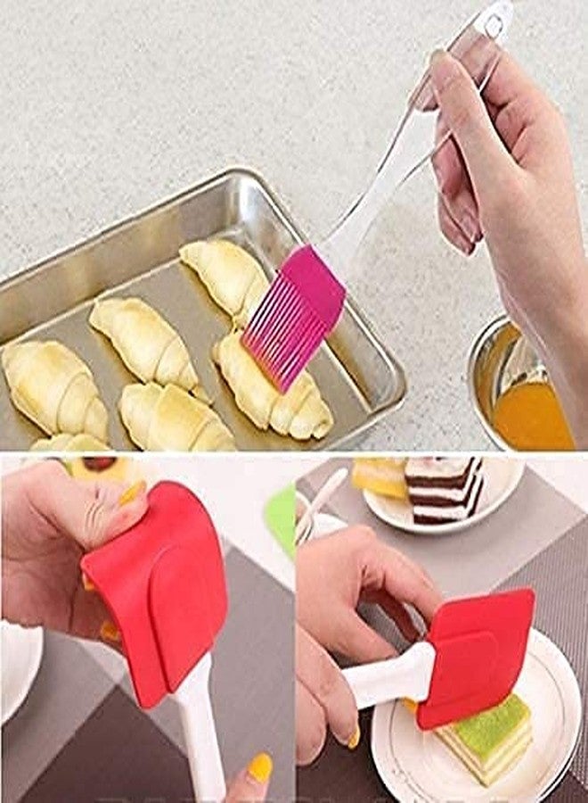 LSARI Steel Cake Hand Blender Whisker Latte Maker Stirrer for Mixing Milk Coffee Egg Beater (9 inch) Combo with Silicone Oil Pastry Brush Spatula Set Baking Tools - Image 5